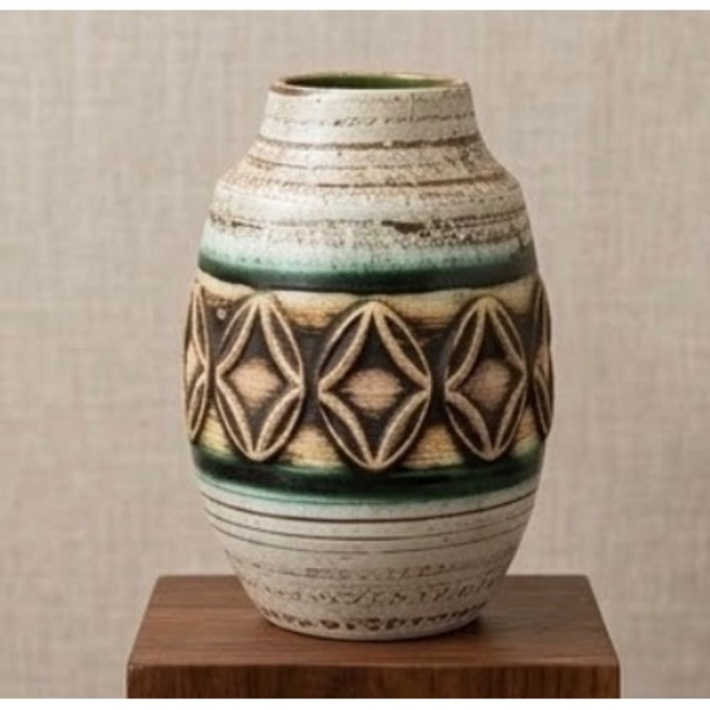 Vintage 1960s JASBA- West‎ Germany Vase 138-15 - 6"H MCM Tribal
